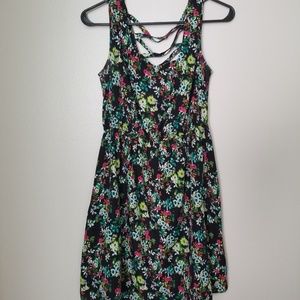 Black Flower Summer Night Dress